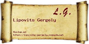 Lipovits Gergely névjegykártya